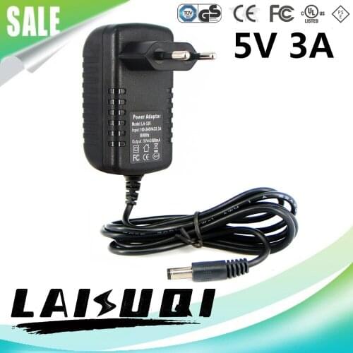 10pcs 5V 3A 3000mA DC5.5mm x 2.5mm AC/DC Power Adaptor 5V3A Power Supply Charger For Led strip TV Box New Special Offer