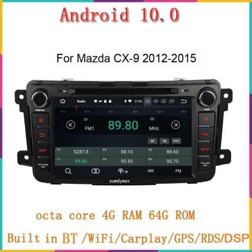 8" 2Din Android 10.0 For Mazda CX9 Car DVD Player GPS Navigation 4G+64G Phone Link Bluetooth RDS Car Radio Fast Boot