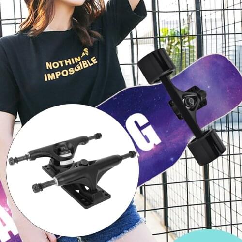 Free Shipping 2Pcs 4-8 inch Aluminum Magnesium Alloy Professional Bridge Skate Board Bracke Black For Skateboarding Accessories