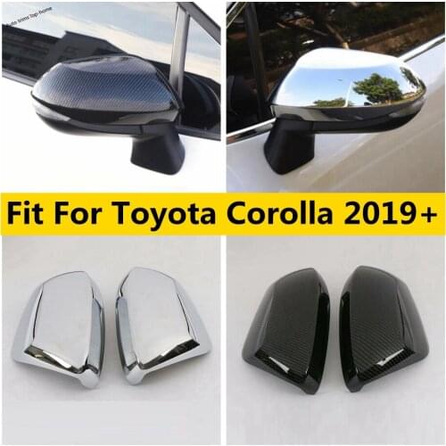 Yimaautotrims Side Door Rearview Mirror Decoration Shell Cover Trim For Toyota Corolla 2019 - 2021 ABS Chrome / Carbon Fiber