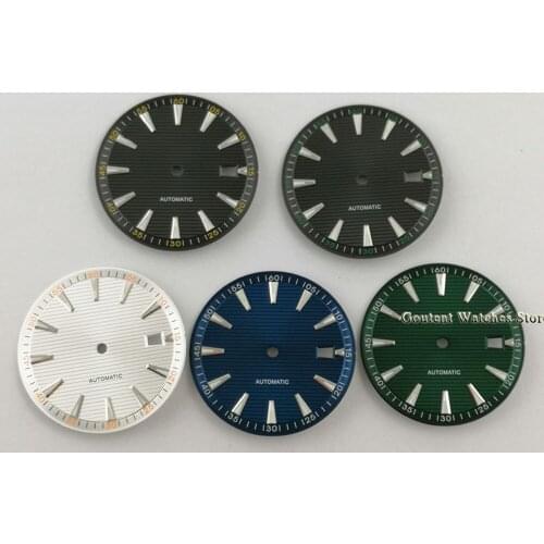 Goutent 33.3mm Sterile Black/White/Blue/Green Watch Dial Fit For NH35 NH35A Movement