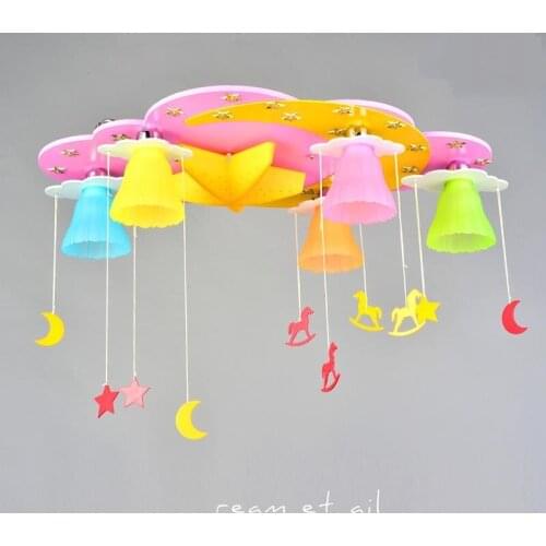 Childrens room lights stars moon lights eye protection LED ceiling light boy girl bedroom lamp creative cartoon lamp ya73110