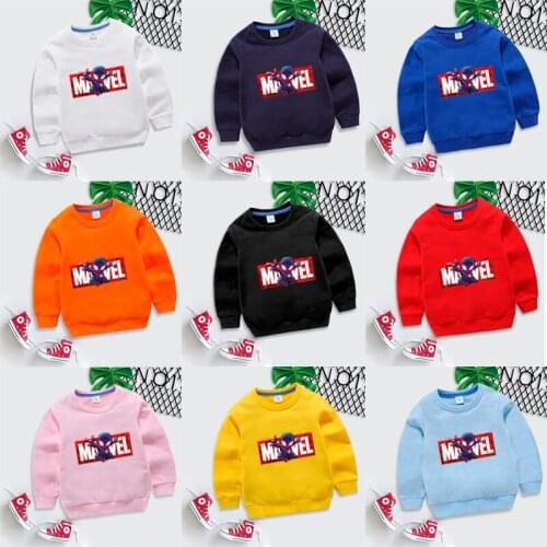 Spiderman Childrens Hoodie Pajamas Long Sleeve T-shirt Sports Pajamas Spiderman Suit Avengers Union Cartoon Hoodie Boys Cartoon