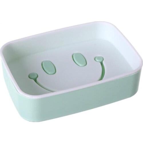 Home Soap Case Container Drain Soap Tray Rack Household Cartoon Smile Soap Box Creative Bathroom Soap Holder Dish 13*9cm
