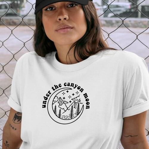 Under The Canyon Moon Harry Style Saying Tumblr T Shirts Women Causal Cotton Outside Graphic Tee Shirt Oversized Tshirt Dropship
