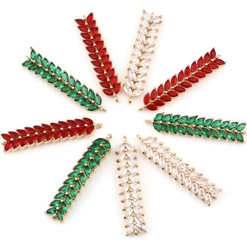 Hot Micro Paved Cubic Zirconia Connectors For Jewelry Making Handmade Components Water Drop Colorful DIY Findings 41mm x 9mm