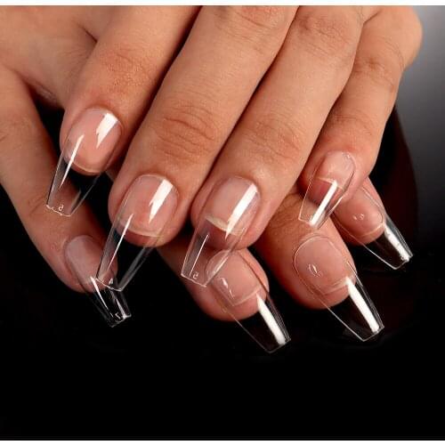 120/600Pcs French Square Nails Coffin With Full Coverage Acrylic False Nails Tips For Professional Nail Salons And Home DIY