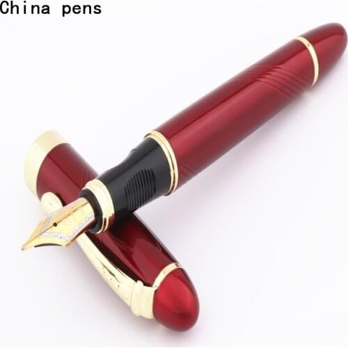Jinhao X450 Red wine Spiral pattern Business office Medium nib Fountain Pen New