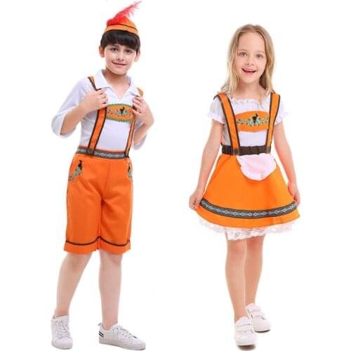 Parent-child Carnival Oktoberfest Costume Boy Girl Traditional Parade Outfit Cosplay Halloween Stage Show Fancy Party Dress