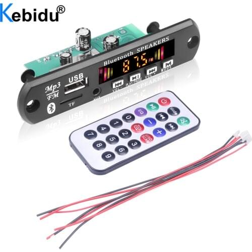 Kebidu 2*3W/25W/40W amplifier MP3 decoder board Bluetooth V5.0 car MP3 player USB FM AUX radio recording module support TF card