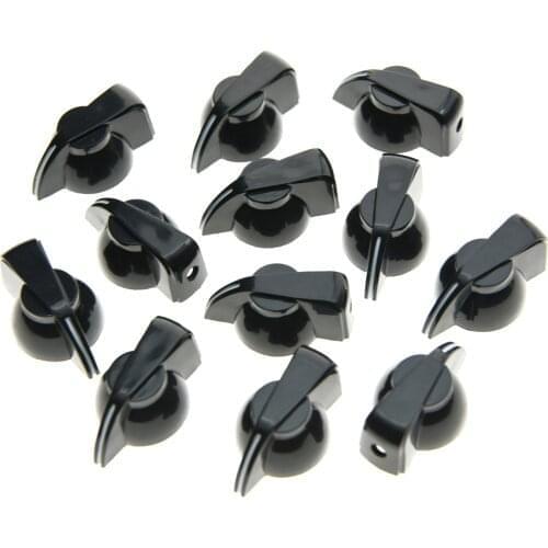 Pack of 12 Brass Insert Guitar Chicken Head Knob AMP Effect pointer Knob Black