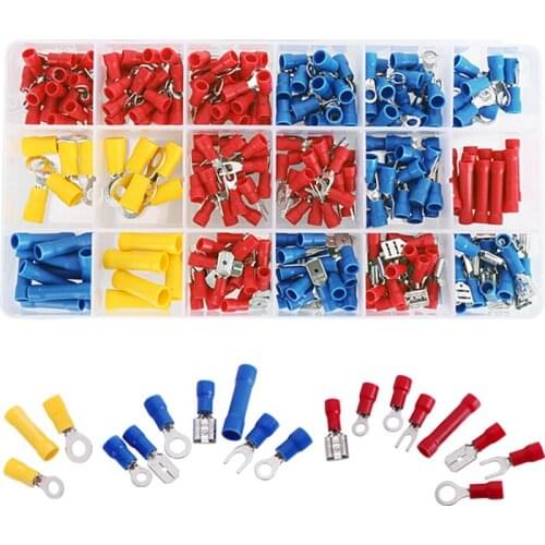 175/300Pcs Pre-Insulated Terminal Set Cable Wire Connector Electrical Tube Cold-Pressed Terminal Electrical Wire Cable Connector