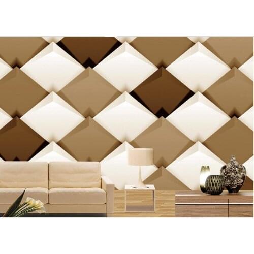 Brown color 3D stereoscopic wallpaper modern minimalist TV backdrop papel de parede 3d mural paintings