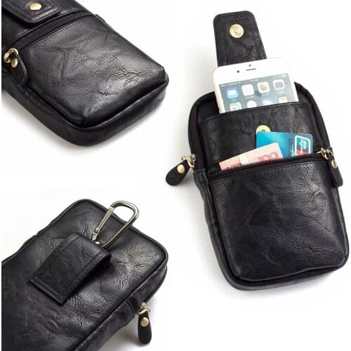 Waistband Hook Loop Belt Clip Leather Phone Case Dual Pouch For Galaxy J8/J6/J7/J5/J3/C9 Pro/C7 Pro/E7/E5/A7/A5/A8/A9 Pro/Note 5