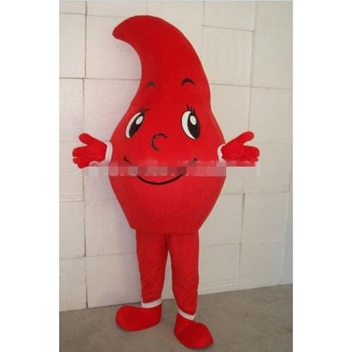 Red Water Droplets Mascot Costume Suits Cosplay Dress Outfits Clothing Advertising Promotion Handmade Cartoon Character Mascot