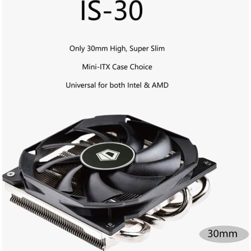 ID-COOLING IS-30 CPU Cooler with Quiet PWM Cooling Fan 4 Direct Contact Heatpipes Ultra Slim CPU Air Cooler for Intel AMD