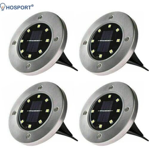 Solar Ground Lights 8 LED Solar Garden Lights Waterproof Outdoor Solar Disk Lights for Pathway Yard Walkway Patio Lawn Path