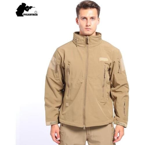 New Shark Skin Soft Shell Mens Tactical Jacket Winter Waterproof Fleece Warm Combat Coat Men Brand Clothing Outerwear AF5113