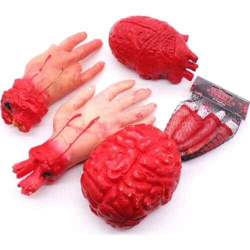 New Halloween Props Broken Finger Hand Foot Blood Horror Simulation Decoration Severed Bloody Limbs Novelty Dead Broken Hand