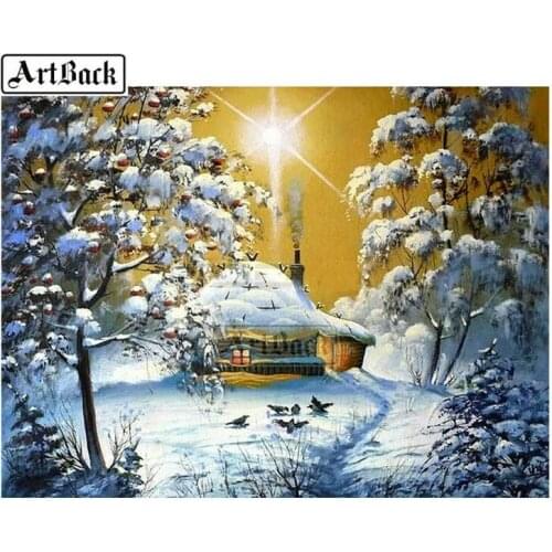 Full square / round drill diamond painting winter landscape 5d diy diamond embroidery snow tree 3D artwork diamond mosaic