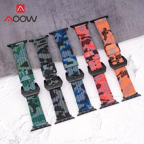 Silicone Sport Strap for Apple Watch iwatch 6 5 4 3 2 SE 38mm 42mm 40mm 44mm Men Women Camo Printing Replacement Bracelet Band