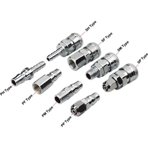 SH PH SP PP SM PM SF Pneumatic Connector Rapidities for Hose Air Coupling Compressor Accessories Quick Release Air Fitting