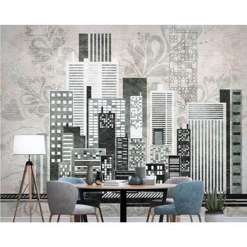 Modern minimalist urban architecture 3d mural papel de parede for living room bedroom background decorative wallpaper