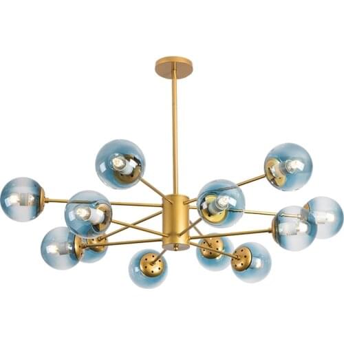 Nordic Modern magic bean Gold Lustre chandeliers 6-16 heads Retro Adjustable Edison Bulb Lamp E27 Art Spider Ceiling luminaire