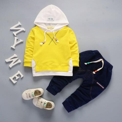 Spring Autumn Children Boy Girl Fashion Clothing Sets Baby Tracksuits Leisure Letter Cotton Hoodies Pants 2Pcs/Sets Kids Clothes