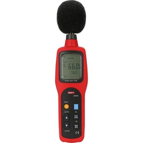 UNI-T UT351 Sound Lever Meter Noise Test 30~130dB Accuracy 1.5dB Frequency MAX/MIN High/Lower Alarm LCD Backlight