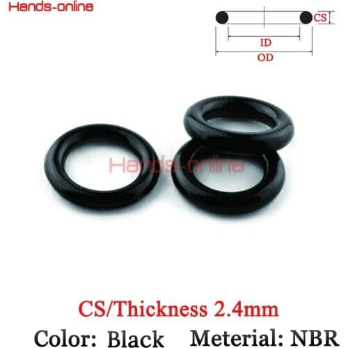 Thickness/CS 2.4mm Rubber Ring NBR O Ring O-Ring Seal Gasket Oil Washer Gaskets selection ID 1.2-45.2 mm Black
