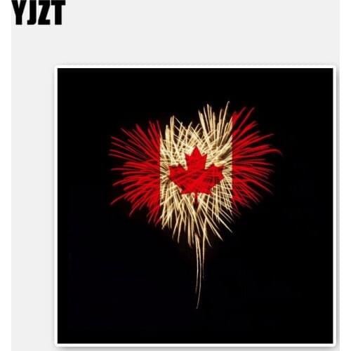 YJZT 12.2CM*12.2CM Canada Heart Day Holiday PVC Helmet Decal Motorcycle Car Sticker 6-2720