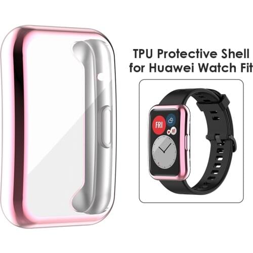 Anti Scratch Full Cover Screen TPU Case Protector Cover for Huawei Watch Fit Smartwatch Protector Shell Housing