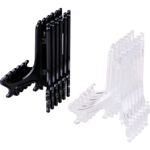 12 Pcs Black/Clear 3inch Plastic Easels Plate Holders Picture Frames Photo Book Pedestal Holder Portable Display Stand Stander