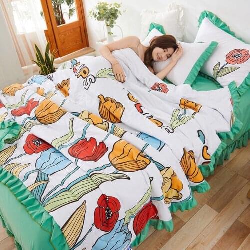 2021 Colorful Quilt King Queen Size soft Blanket Cotton Bed Cover For Bed/sofa Summer New Style