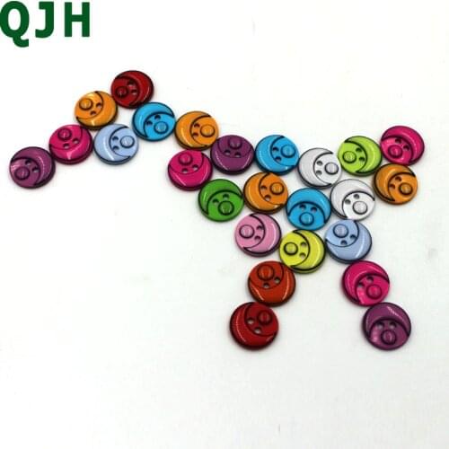 50PCS QJH Mixed Color Round Shape smile face Resin buttons Sewing/Scrapbook coat boots clothes accessory 15mm children buckle