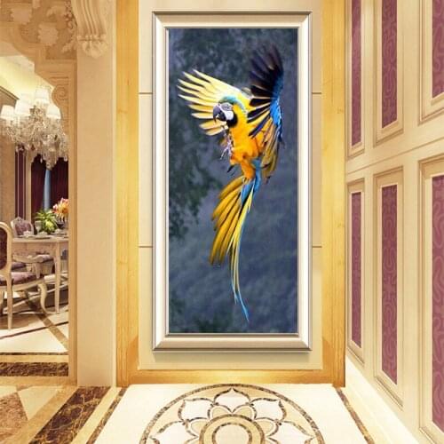 5D Diamond embroidery Animal parrot blue and yellow macaw wings mosaic diamond cross stitch kits diy diamond paintingZP-3948