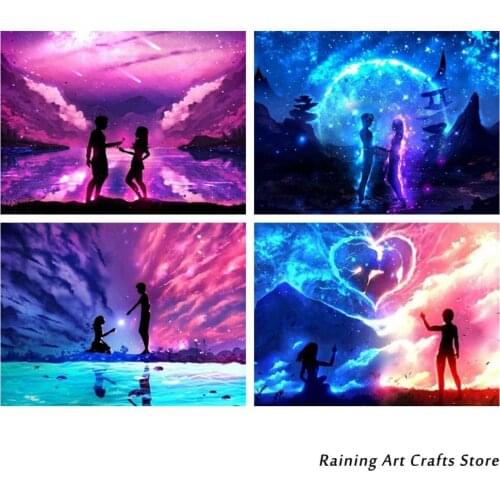 5D Diy Mosaic Diamond Painting Romantic Couple Full Round Square Drill Embroidery Cross Stitch Kits Wall Art Home Decoration