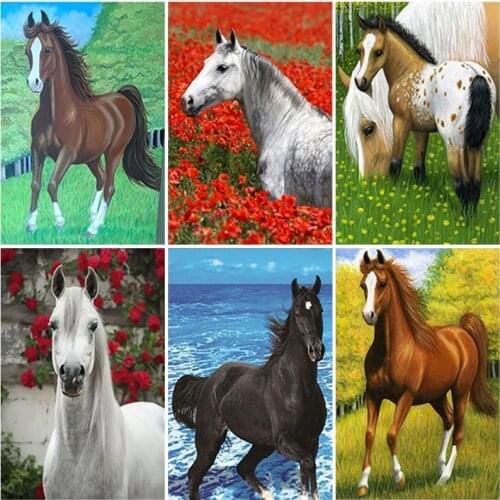 5D DIY Diamond Painting Horse Cross Stitch Kit Full Drill Square Embroidery Mosaic Art Picture of Rhinestones Gift Home Decor