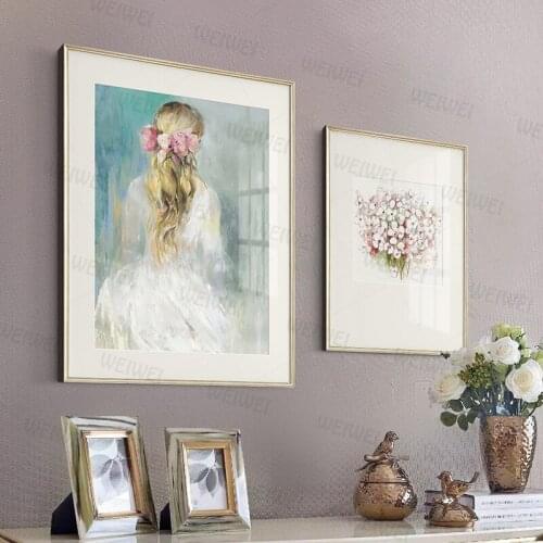 Nordic Moder Decorative Painting Mural French Style Jane European Bedroom Study Room Painting Pink Girl Room Decor