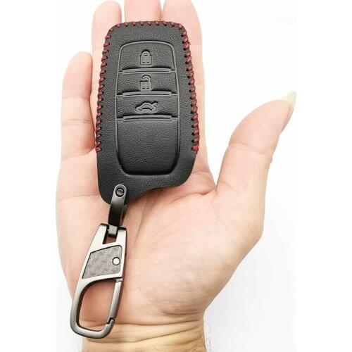 For Toyota Land Cruiser Chr C-hr 200 Auris Avensis Corolla Classic Design Genuine Leather Car Key Case Cover 3 Button Key Shell