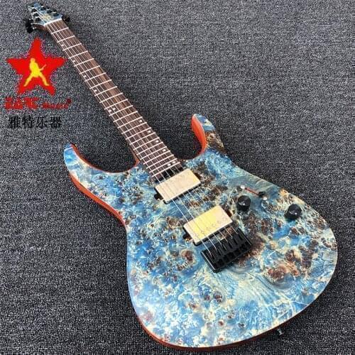 EART shaped electric guitar, rosewood body, bright green matte paint, tree maple veneer guitar, walnut neck, free shipping