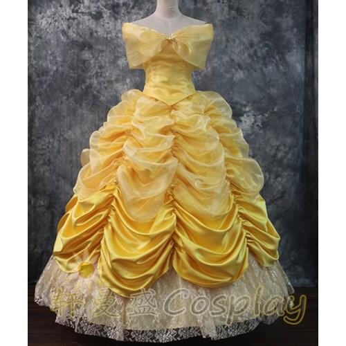 Cosplay Costume Princess Belle Adult Women Costume Halloween Party For Girls Women Dress