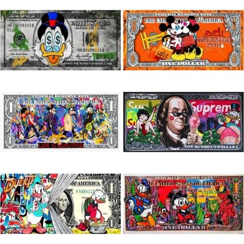 Cartoon Scrooge Mcduck Canvas Painting Wall Art Disney Mickey Mouse Dollar Picture For Living Room Posters And Prints Home Decor