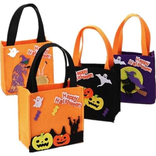 New Halloween Decorations Square Tote Bag Ghost Festival Childrens Candy Bag Gift Bag Witch Pumpkin Werewolf Bag Trick or Treat