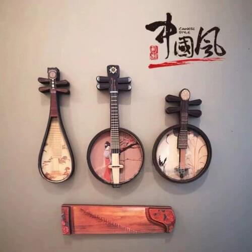 Fridge Magnet Wooden Refrigerator Magnet Chinese Musical Instrument Set Interesting Home Decoration Decor Souvenir
