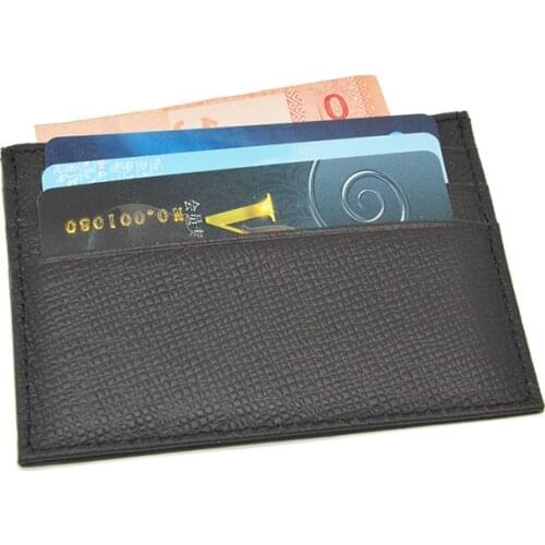 Cowhide Genuine Leather men Wallet Business Card Holder Crocodile Cross Pattern Pickup Package Bus id card Case