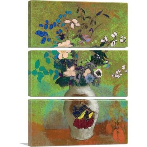 Wall Art Retro Vase White Flowers Canvas Painting Home Decoration HD Prints Pictures Modular Colorful Poster Living Room Frame