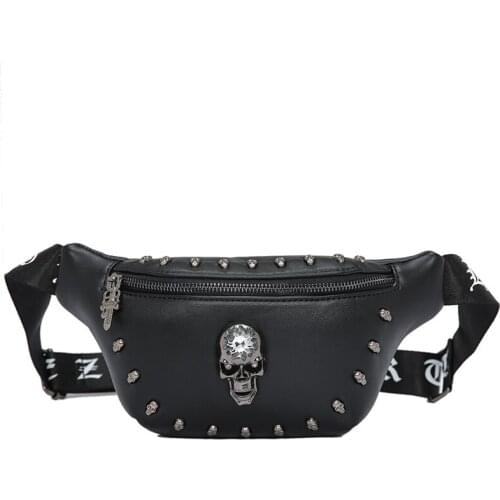 2019 new rivet fashion small chest bag street couple pockets men and women tide brand shoulder bag locomotive bag skulls