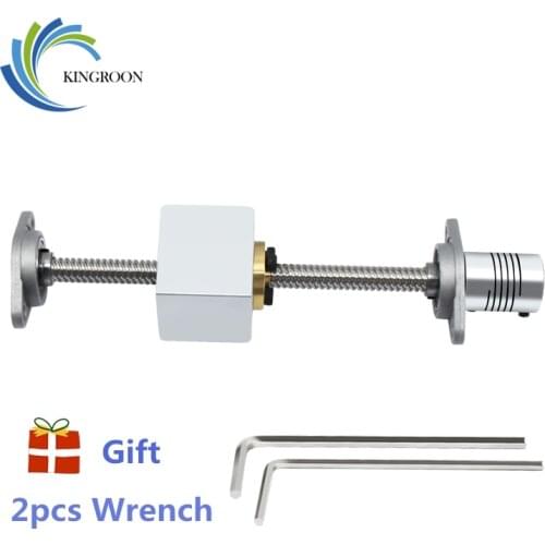 New Horizontal T8 Lead Screw Kit Lead Screw+KFL08 Brackets+Coupling+T8 Nut Conversion Seat+T8 Copper Nut CNC 3D Printer Parts